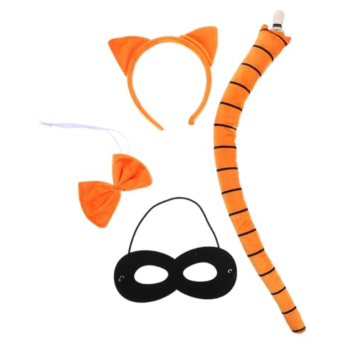 MOKKHNB 4 Stück Teiliges Katzenkostüm Set für Verstellbares Katzenohren Stirnband Schleife und Maske für Halloween Karneval und Kostümpartys MOKKHNB 4 Stück Teiliges Katzenkostüm Set für Verstellbares Katzenohren Stirnband Schleife und Maske für Halloween Karneval und Kostümpartys von MOKKHNB
