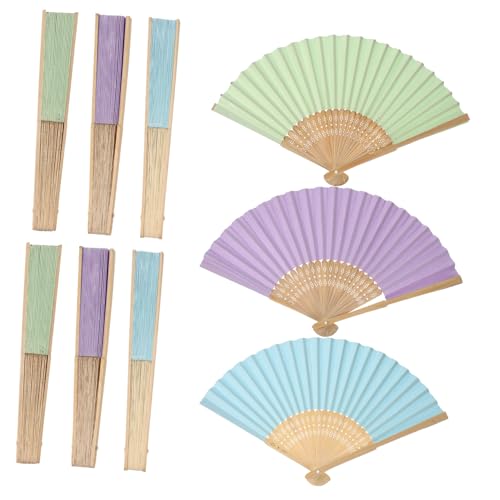 MOKKHNB 9 Stück Teiliges Diy Papierfächer Set für Leere Klappfächer zum Malen Handventilator für Kreative Bastelprojekte für Hochzeiten Partys und Heimdekoration von MOKKHNB