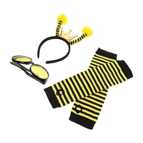 MOKKHNB Bienen Kostüm mit Sonnenbrillen Haarreifen Oversleeve Festival Bienen Stirnband für Erwachsene Party Cosplay Accessoire MOKKHNB Bienen Kostüm mit Sonnenbrillen Haarreifen Oversleeve Festival Bienen Stirnband für Erwachsene Party Cosplay Accessoire von MOKKHNB