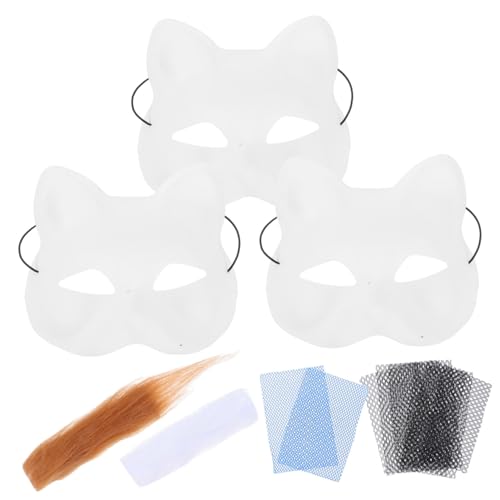 MOKKHNB DIY Katzenmaske Handbemalte Plüschmaske PVC für Kostümpartys Maskerade und Halloween Events Einzigartiger Personalisierbarer Maske für Kreative Auftritte MOKKHNB DIY Katzenmaske Handbemalte Plüschmaske PVC für Kostümpartys Maskerade und Halloween Events Einzigartiger Personalisierbarer Maske für Kreative Auftritte von MOKKHNB