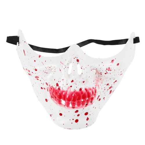 MOKKHNB Halloween Halbmaske Schädel mit Realistischer Bemalung Stabile Kunststoffmaske Realistisch und Gruselig Wiederverwendbar für Herren Halloween Kostüm Cosplay Maskerade Party MOKKHNB Halloween Halbmaske Schädel mit Realistischer Bemalung Stabile Kunststoffmaske Realistisch und Gruselig Wiederverwendbar für Herren Halloween Kostüm Cosplay Maskerade Party von MOKKHNB