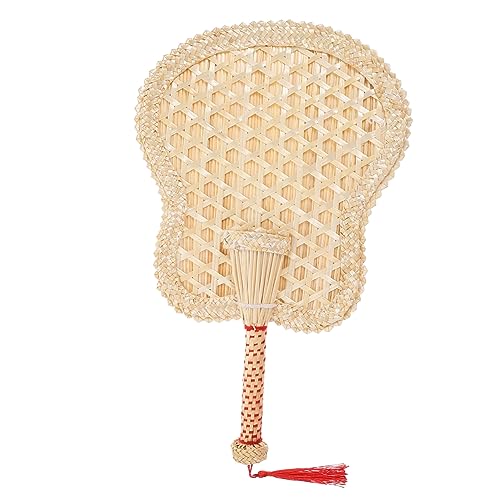 MOKKHNB Handgefertigter Wicker Fan Vintage Chinesischer Handfächer Dekorative Wanddekoration Sommer Kühlfächer Beige von MOKKHNB
