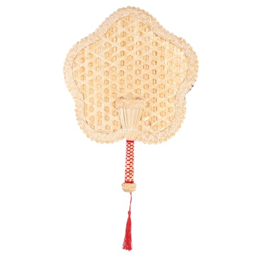 MOKKHNB Handgefertigter Wicker Handfächer Vintage Sommer Fächer aus Natürlichem Stroh für Outdoor Party Dekoration Leichter und Praktischer Kühlfächer Zufälliger Stil von MOKKHNB