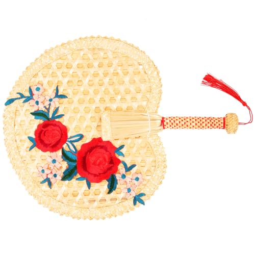 MOKKHNB Handgemachter Fächer aus Rattan Tragbarer Dekorativer Handventilator für Strand Partys und Wohnungsdeko Webkunst und Leichte Handhabung von MOKKHNB