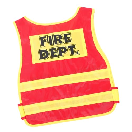 MOKKHNB Junge Mädchen Feuerwehrmann Kostüm Cosplay Feuerwehrweste Für Jungen Und Mädchen Rollenspiel-vest Für Kreative Freizeitgestaltung Und Geburtstagsgeschenke von MOKKHNB