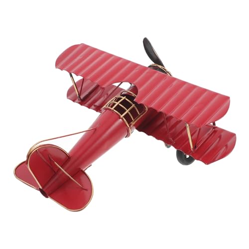 MOKKHNB Retro Flugzeugmodell Metall Vintage Deko für Wohnzimmer und Schlafzimmer Handgefertigtes Doppelt Geflügeltes Modell Rot für Fotoaccessoires und Partys MOKKHNB Retro Flugzeugmodell Metall Vintage Deko für Wohnzimmer und Schlafzimmer Handgefertigtes Doppelt Geflügeltes Modell Rot für Fotoaccessoires und Partys von MOKKHNB