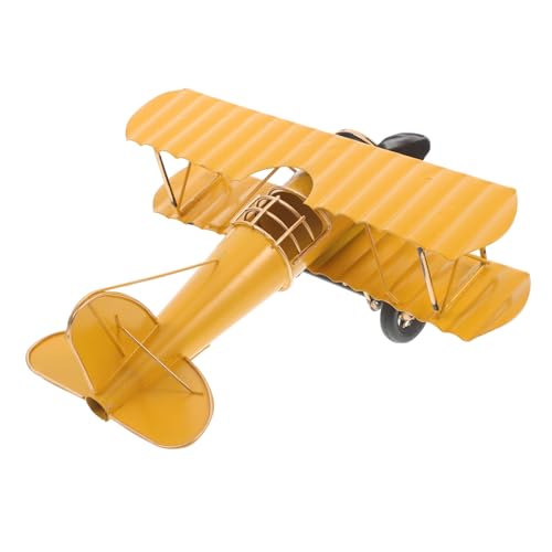 MOKKHNB Retro Flugzeugmodell aus Metall Dekoratives Flugzeugmodell Vintage für Sammler und Fotorequisiten Robuste und Langlebige Tischdekoration Gelb MOKKHNB Retro Flugzeugmodell aus Metall Dekoratives Flugzeugmodell Vintage für Sammler und Fotorequisiten Robuste und Langlebige Tischdekoration Gelb von MOKKHNB