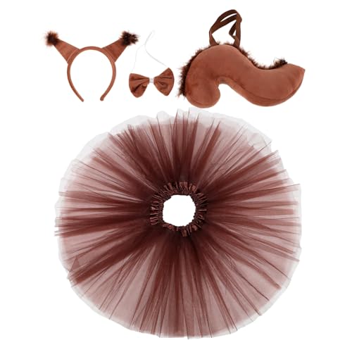 MOKKHNB Tierkostüm Set mit Plüsch Squirrel Haarreif Süßem Tierheaddress für Partys Cosplay Geburtstagsfeiern Kostüm für Jungen MOKKHNB Tierkostüm Set mit Plüsch Squirrel Haarreif Süßem Tierheaddress für Partys Cosplay Geburtstagsfeiern Kostüm für Jungen von MOKKHNB
