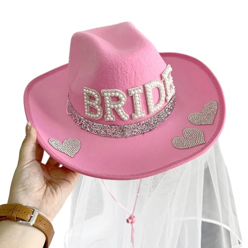 MOLKASIA Mit Schleier, Brautparty, Party-Requisiten, Junggesellinnenabschied, glitzernder Hut für die Braut MOLKASIA Mit Schleier, Brautparty, Party-Requisiten, Junggesellinnenabschied, glitzernder Hut für die Braut von MOLKASIA