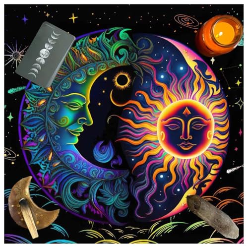 MOLKASIA Tarot-Tischdecke, spirituelle Wahrsagungen, Mond-Tischdecke für Tarot-Lesungen, Stern und Mond, Esstischdecke MOLKASIA Tarot-Tischdecke, spirituelle Wahrsagungen, Mond-Tischdecke für Tarot-Lesungen, Stern und Mond, Esstischdecke von MOLKASIA