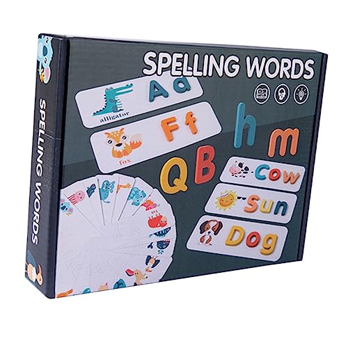 MOLUCKFU 1 Satz Englische Wortbausteine lernspiel Buchstaben Lernen passende Briefkarten passende Buchstabenspiele Rechtschreibung Wortspiele Buchstabenspielkarten Holz von MOLUCKFU