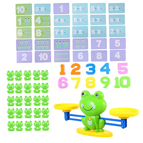 MOLUCKFU 1 Satz Froschschuppen Waage- Mathe- für Waage Rechenspielzeug Lernspielzeug Frösche Frösche-Waage Mathespielzeug Frösche Plastik Colorful von MOLUCKFU