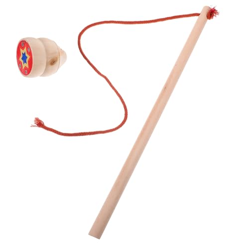 MOLUCKFU 1 Satz Gyro-Fitnessspielzeug aus Holz Stielspielzeug Ranger interaktives kinderspielzeug Kreiselspielzeug zum Rotierende Kreiselspielzeuge Massivholz von MOLUCKFU