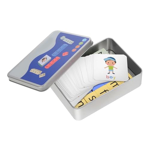 MOLUCKFU 1 Satz Holz Buchstabensetzspiel Interaktives Lernspiel mit Wortkarten für Fördert Schreiben und Buchstabieren Karten im Praktischen Metallgehäuse Montessori zur Sprachförderung MOLUCKFU 1 Satz Holz Buchstabensetzspiel Interaktives Lernspiel mit Wortkarten für Fördert Schreiben und Buchstabieren Karten im Praktischen Metallgehäuse Montessori zur Sprachförderung von MOLUCKFU