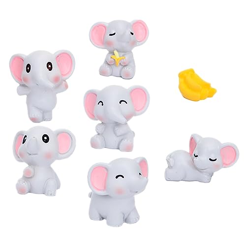 MOLUCKFU 1 Satz Mini-Elefant aus Harz Miniatur-Elefantenfiguren kleine Elefantenfiguren Elefantenkuchendekoration mini Kuscheltier schöner Cartoon-Mini-Elefant Elefantenstatuen aus Harz von MOLUCKFU