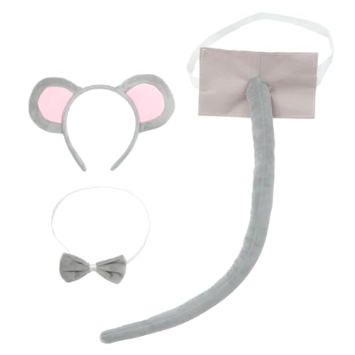 MOLUCKFU 1 Satz Satz -bekleidungszubehör Mäusekostüm Bögen Kostüm Fuchs Wolf Maske Tier-Stirnband-kostüm Mäuseschwanz Haarschmuck Für Party Party Dekoratives Stirnband Stoff von MOLUCKFU