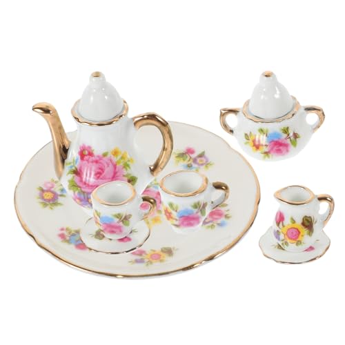 MOLUCKFU 1 Satz Tassen Teiliges Geschirrset für Puppenhäuser mit Floralen Mustern Dekoration für Miniaturküchen und Wohnräume MOLUCKFU 1 Satz Tassen Teiliges Geschirrset für Puppenhäuser mit Floralen Mustern Dekoration für Miniaturküchen und Wohnräume von MOLUCKFU