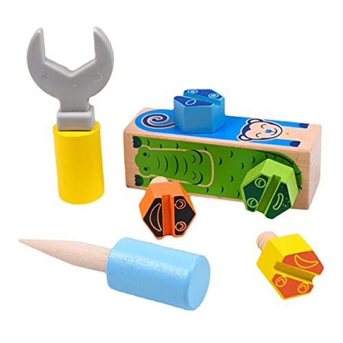 MOLUCKFU 1 Set Dauerhafte Farbe Erkennungsspielzeug Logik Training Spielzeug Kinder Schraube Holz Spielzeug von MOLUCKFU