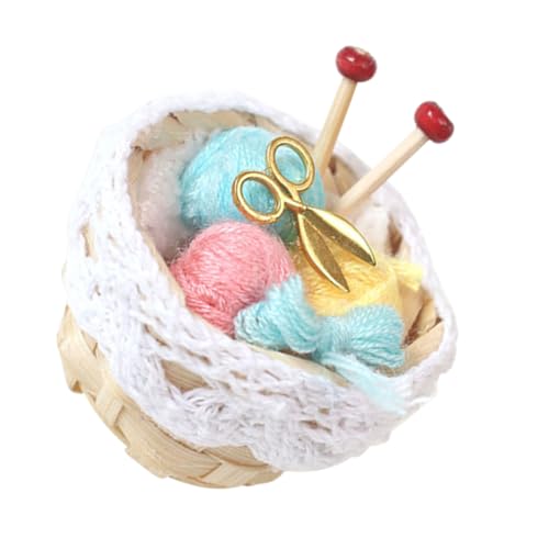 MOLUCKFU Miniatur-strickset Spielzeug-Modell Puppenhaus-Requisite Garnkorb Maßstab 1:12 Mini Dekoration Kreativ DIY-landschafts-Accessoire MOLUCKFU Miniatur-strickset Spielzeug-Modell Puppenhaus-Requisite Garnkorb Maßstab 1:12 Mini Dekoration Kreativ DIY-landschafts-Accessoire von MOLUCKFU