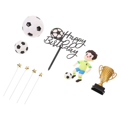 MOLUCKFU 1 Set Fußball-geburtstagskuchenaufsatz: Plastikfiguren Von Fußballspielern Und Fußball-kuchenaufsätze Für Feiern Mit Sportthema von MOLUCKFU