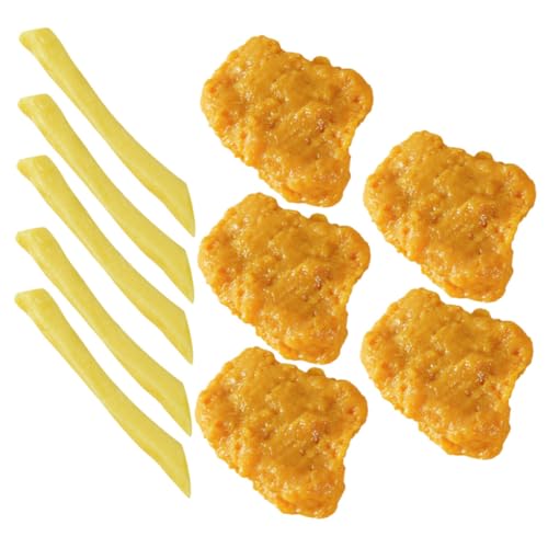 MOLUCKFU 1Satz Künstliche Chicken Nuggets und Pommes Frites Imitiertes Lebensmittelmodell für Dekoration Requisiten und Präsentation Lebensnahe Fake Food Modelle für Zuhause und Events MOLUCKFU 1Satz Künstliche Chicken Nuggets und Pommes Frites Imitiertes Lebensmittelmodell für Dekoration Requisiten und Präsentation Lebensnahe Fake Food Modelle für Zuhause und Events von MOLUCKFU