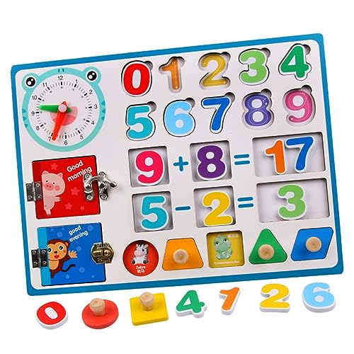 MOLUCKFU 1 Set Holz Früherziehungs Lernbrett Für Kinder Montessori Unterricht Früherziehung Puzzle Form Kognitive Aufklärungsspielzeug Holz Mathe Spielzeug von MOLUCKFU