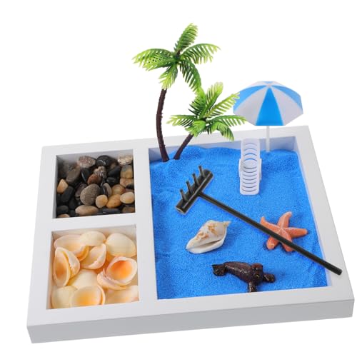 MOLUCKFU Mini-Sandstrand Im Japanischen Stil Dekoration Am Meer Schreibtisch Mikro-landschaftsornament Mit Vintage-Design von MOLUCKFU