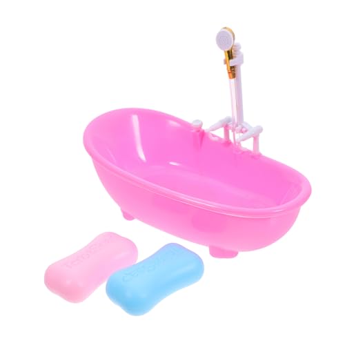 MOLUCKFU 1 Set Mini Badezimmerspielzeug, Mini Puppenbadewanne, Puppenhaus Badezimmerbadewanne, Elektrische Puppenbadewanne, Miniaturbadewanne, Puppenbadewanne Mit Sprüher, Puppenhaus von MOLUCKFU