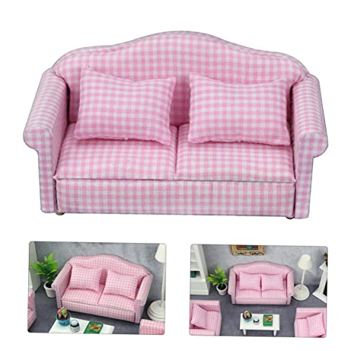 MOLUCKFU Puppenhaus öbel Set Miniatur Sofa Im Karodesign Mit Kissen Für Puppenhaus öbel Modell Für Kreative Puppenzubehör Für Miniaturszenen MOLUCKFU Puppenhaus öbel Set Miniatur Sofa Im Karodesign Mit Kissen Für Puppenhaus öbel Modell Für Kreative Puppenzubehör Für Miniaturszenen von MOLUCKFU