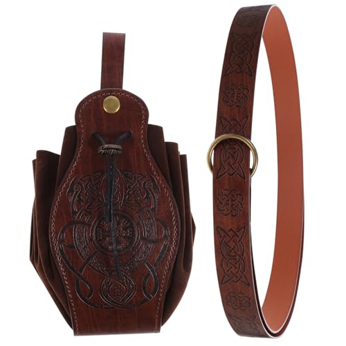 MOLUCKFU -gürteltasche Mittelalterliche Gürteltasche Renaissance-accessoire Herren- -kleidung Rollenspiel-cosplay-set von MOLUCKFU