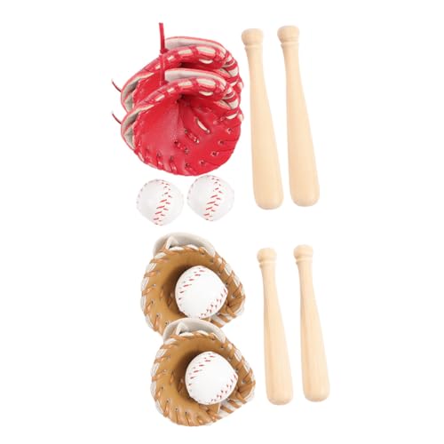 MOLUCKFU 1 Set Outdoor Baseball Und Softball Dreiteiliges Set Bücherregal Dekoration Bücherregal Dekoration Baseballschläger Baseballs Puppe B Baseball Mini Dekorationen von MOLUCKFU