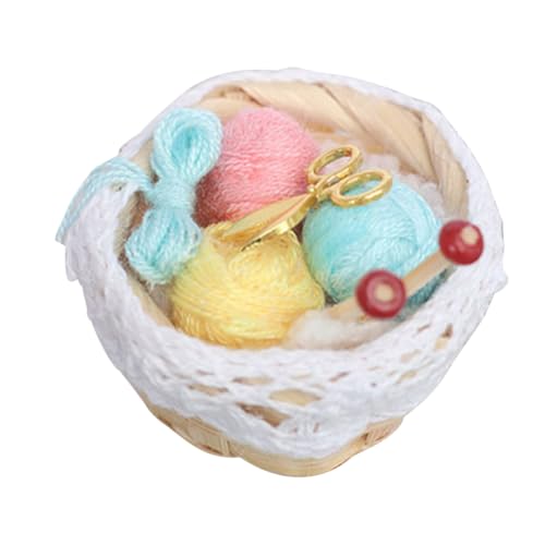MOLUCKFU Puppenhaus Mini Strickgarn Korb Kit 1pc Blau Serie Stricken Kit Spielzeug Puppenhaus Spielzeug MOLUCKFU Puppenhaus Mini Strickgarn Korb Kit 1pc Blau Serie Stricken Kit Spielzeug Puppenhaus Spielzeug von MOLUCKFU