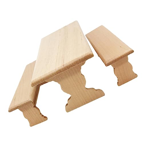 MOLUCKFU 1 Set Puppenhausmöbel Set, Mini Puppenhausbank, Mini Teetisch Modell, Mini Tischstuhl, Mini Möbel Requisiten Möbelmodell, Puppenhaus Tischmodell, Kleines Tischmodell MOLUCKFU 1 Set Puppenhausmöbel Set, Mini Puppenhausbank, Mini Teetisch Modell, Mini Tischstuhl, Mini Möbel Requisiten Möbelmodell, Puppenhaus Tischmodell, Kleines Tischmodell von MOLUCKFU