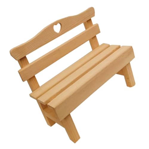 MOLUCKFU 1pc Kiefer Holz Mini Bank Veranda Stuhl Für Puppenhaus Landschaft Decor Foto Requisiten von MOLUCKFU