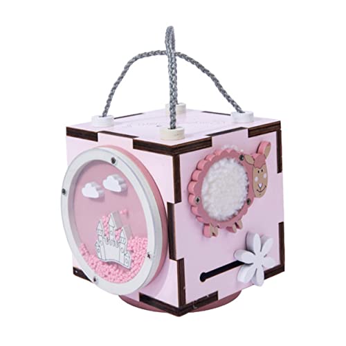 MOLUCKFU 1 Stück Hölzern Beschäftigte Cube Kinder Hände Fähigkeit Training Sperrkasten Für Kind (pink) von MOLUCKFU