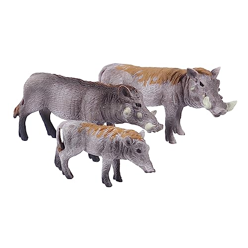 MOLUCKFU 1 Wildschwein-Modell-Ornamente -nutztiere Tierisches Miniaturen Tortenaufsatz Mit Tiermotiv Lernspielzeug Für Nutztiere Plastik Dark Grey von MOLUCKFU