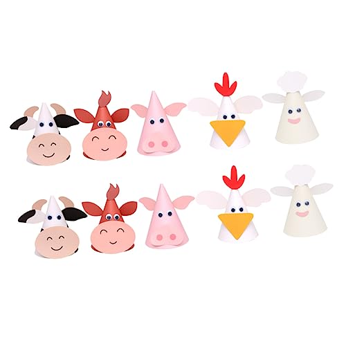 MOLUCKFU 10 Stück Jungen Und Hüte Handgemachtes Papier Tier-geburtstagsparty- Kegelförmig Sicher Für Jungen Und Mädchen von MOLUCKFU