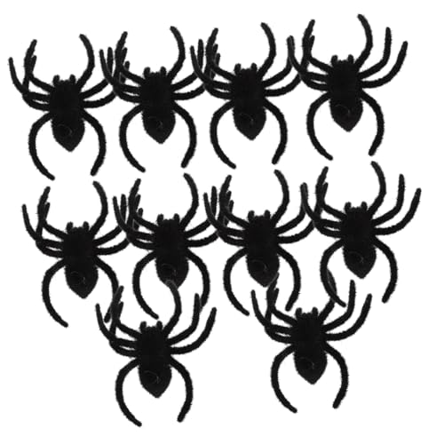 MOLUCKFU 10 Stück Teiliges Halloween Spinnendekor Realistische Schwarze Simulation Leichte und Sichere Deko Spielzeuge für Gruselige Partyatmosphäre Kindgerecht Langlebig für Innen und von MOLUCKFU