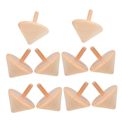 MOLUCKFU 10 Stück Teiliges Handgefertigter Holzkreisel Unbemalte DIY Spielzeugkreisel für Fördert Feinmotorik Kreativität und Geduld für Innen und Außenbereiche Kompakt und Tragbar von MOLUCKFU