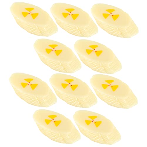 MOLUCKFU 10 Stück Teiliges Künstliche Bananenscheiben aus Realistische Simulation Glatte Oberfläche Langlebig als Dekoration Fotorequisit Lernspielzeug für Party und Wohnraumgestaltung von MOLUCKFU