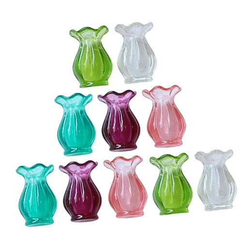 MOLUCKFU 10 Stück Teiliges Miniaturvase Farben Je Kleine Vasen Miniaturdeko für Puppenhaus Tischdekoration Moderne Handgefertigte Mini Vase Modell für Wohnkultur von MOLUCKFU