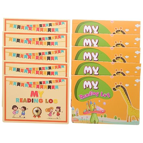 MOLUCKFU 10 Stück Teiliges Reading Log mit Glatten Schreibkarten Bunte Lesetagebücher für Vorschule und Grundschule Farbenfrohe Leserecording Karten für Eltern und Lehrer zur Leseförderung von MOLUCKFU