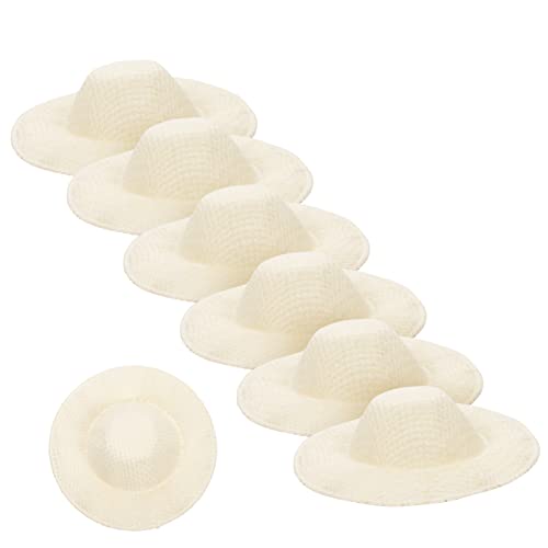 MOLUCKFU 10Stücke Miniatur Strohhüte DIY Puppenaccessoires Bastelmaterial für Miniaturprojekte für Heimdekoration und Kreative Bastelideen Farbenfroh und Rustikal von MOLUCKFU