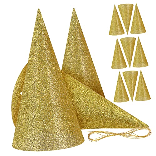 MOLUCKFU Hüte – 12 Stück Mini-geburtstagsdekorationen Glitzernde Kegelhüte Partyzubehör Für Kinder Und Erwachsene von MOLUCKFU