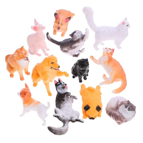 MOLUCKFU 12 Stücke Simulation Haustiermodelle Mini-hundekatzenfigur Desktop-kätzchen-hundestatuen Spielzeug Haustierfiguren Tiermodell Katzenmodell Hundefigur MOLUCKFU 12 Stücke Simulation Haustiermodelle Mini-hundekatzenfigur Desktop-kätzchen-hundestatuen Spielzeug Haustierfiguren Tiermodell Katzenmodell Hundefigur von MOLUCKFU