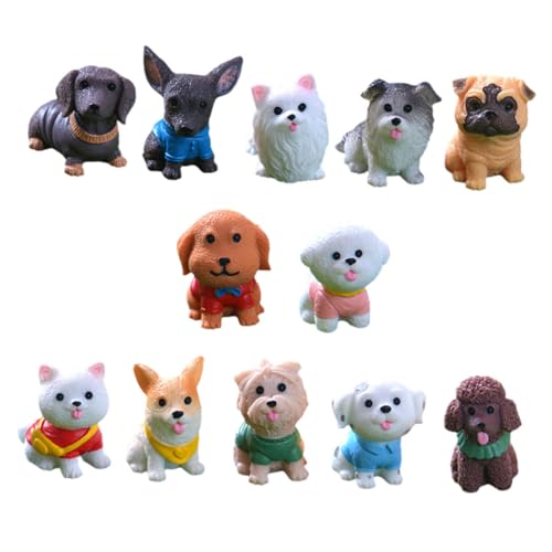 MOLUCKFU 12 Stück Mikro Landschaftswelpen, Mini Hundeornament, Hundestatue, Dekoration, Hundefiguren, Kleine Tierstatue Aus Kunstharz, Winzige Tierfiguren, Winzige Figuren, Cartoon MOLUCKFU 12 Stück Mikro Landschaftswelpen, Mini Hundeornament, Hundestatue, Dekoration, Hundefiguren, Kleine Tierstatue Aus Kunstharz, Winzige Tierfiguren, Winzige Figuren, Cartoon von MOLUCKFU