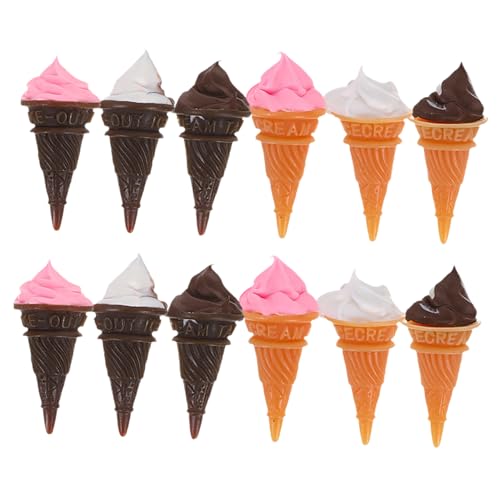 MOLUCKFU 12 Stück Miniatur Eiscreme Dekoration Heimdekoration Eiscreme Miniatur Requisiten Mini Hausschmuck Puppenhaus Ornamente Mini Dessert Ornament von MOLUCKFU