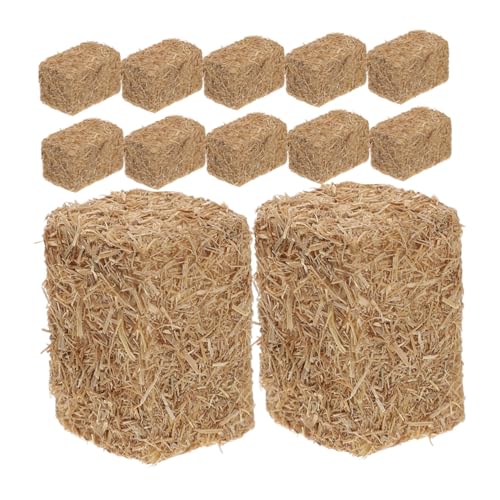 MOLUCKFU 12 Stück Teiliges Mini Heuballen aus Natürlichem Realistische Nachbildung für Puppenhaus Mini Garten Bauernhof deko DIY herbstdeko und Tischdekoration von MOLUCKFU