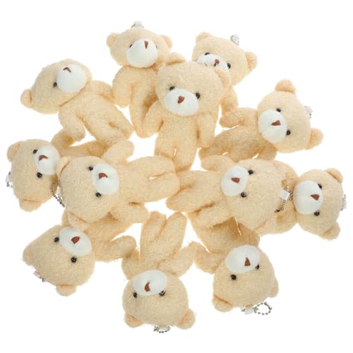 MOLUCKFU 12 Stück Teiliges Mini Teddybär Weiche Kleine Stofftiere aus Plüsch mit Schlüsselanhänger Niedliche Mini Bären Deko für Rucksack DIY Kreativität und Vielseitige Anhänger von MOLUCKFU