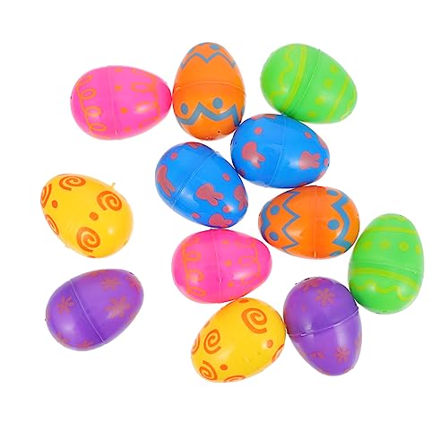 MOLUCKFU Kunststoff Leere Ostern Decor 12 Stücke Helle Dekorative Ostern Eier Fillable Ostern Ornament Requisiten von MOLUCKFU